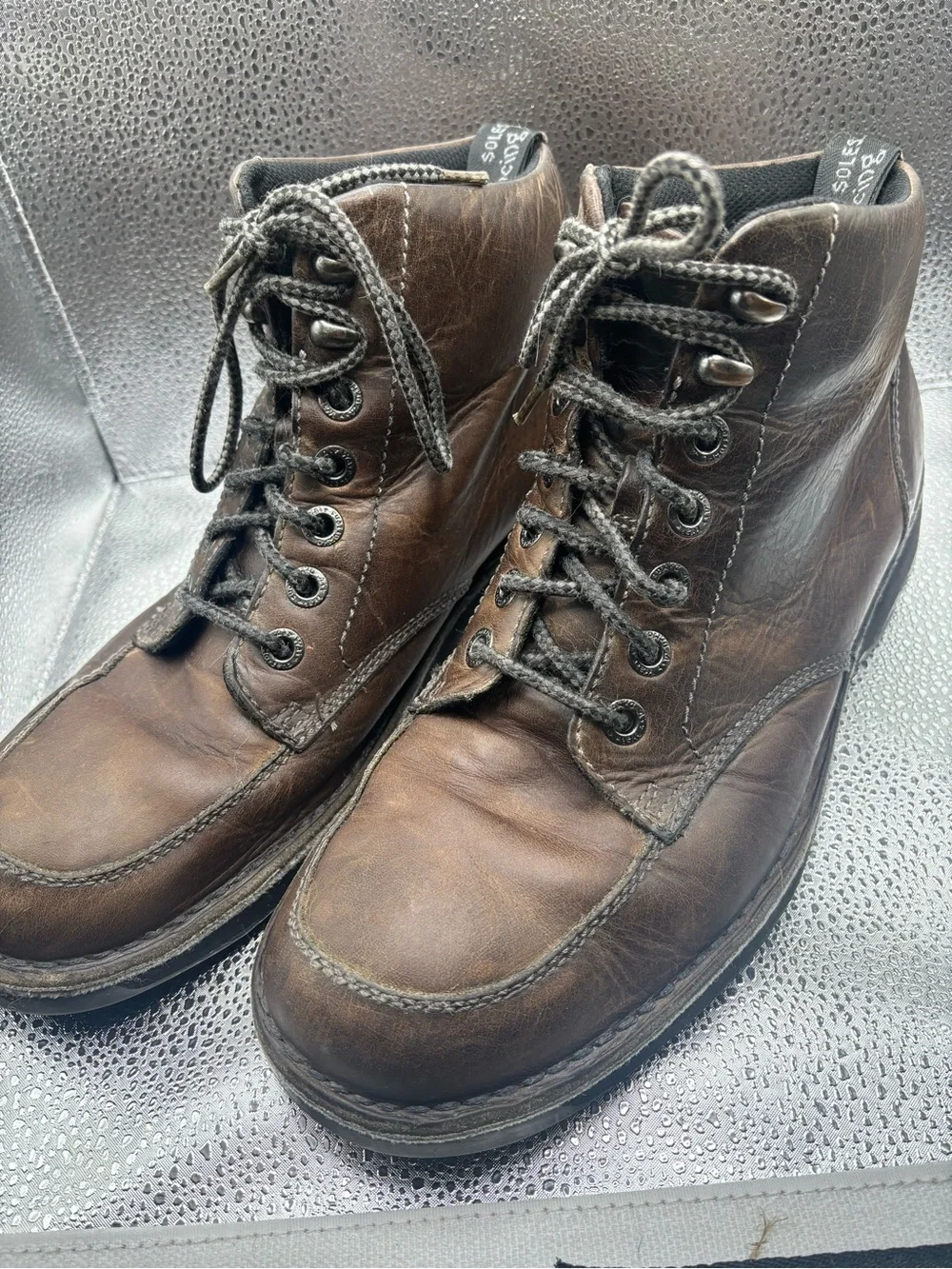 DR. MARTENS Kameron Mock Toe Brown Leather Lace Up Ankle Boots Mens Size 11